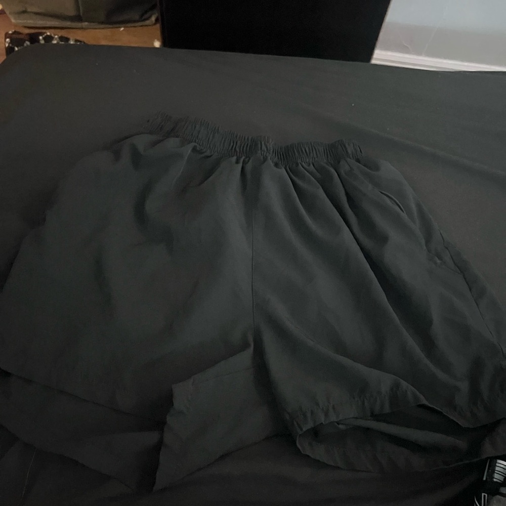 Black Elastic Waist Shorts